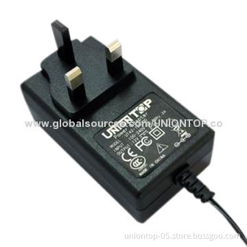 Wall mount AC to DC adapter, 12V/2.5A/30W, with UK pug